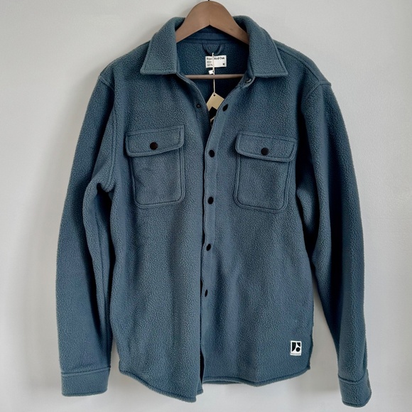 NWT Frank and Oak The Tundra Polar Fleece Overshirt in Stormy Blue, Men's Size M - Picture 3 of 14